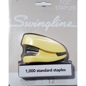 Swingline Tot Mini Stapler 12-Sheet Built-In Remover 1000 Staples YELLOW - NEW